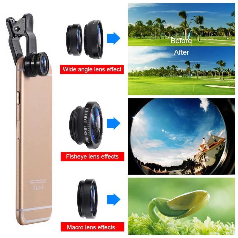 Lente de cámara micro gran ang - Lens Camera Clip reseña y precio